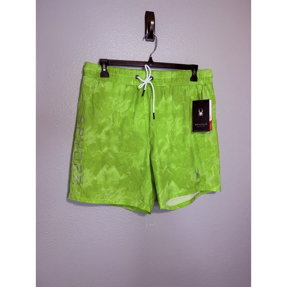 Spyder Swim Green Splash Brief Lined 7" Swim Trunks Board Shorts Men's XXL